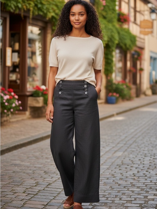 Kenar Pants - Kenar Black Fabric Garment with Branded Inner Tag